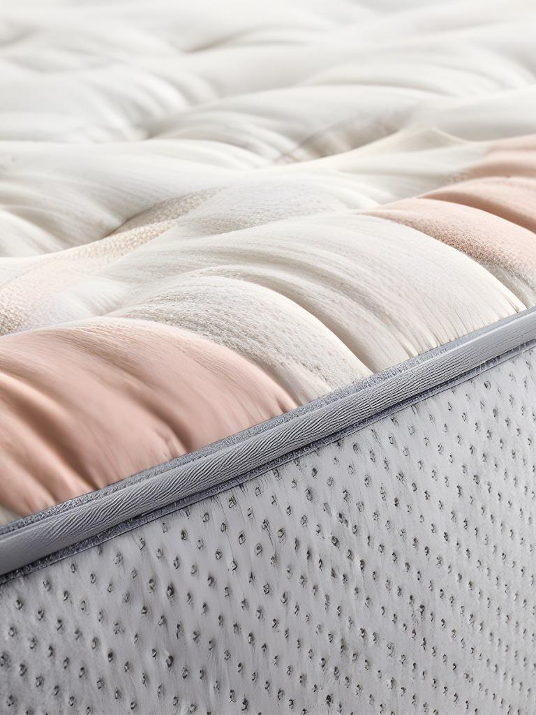 Quilted mattress fabric and breathable side panel shown in close detail